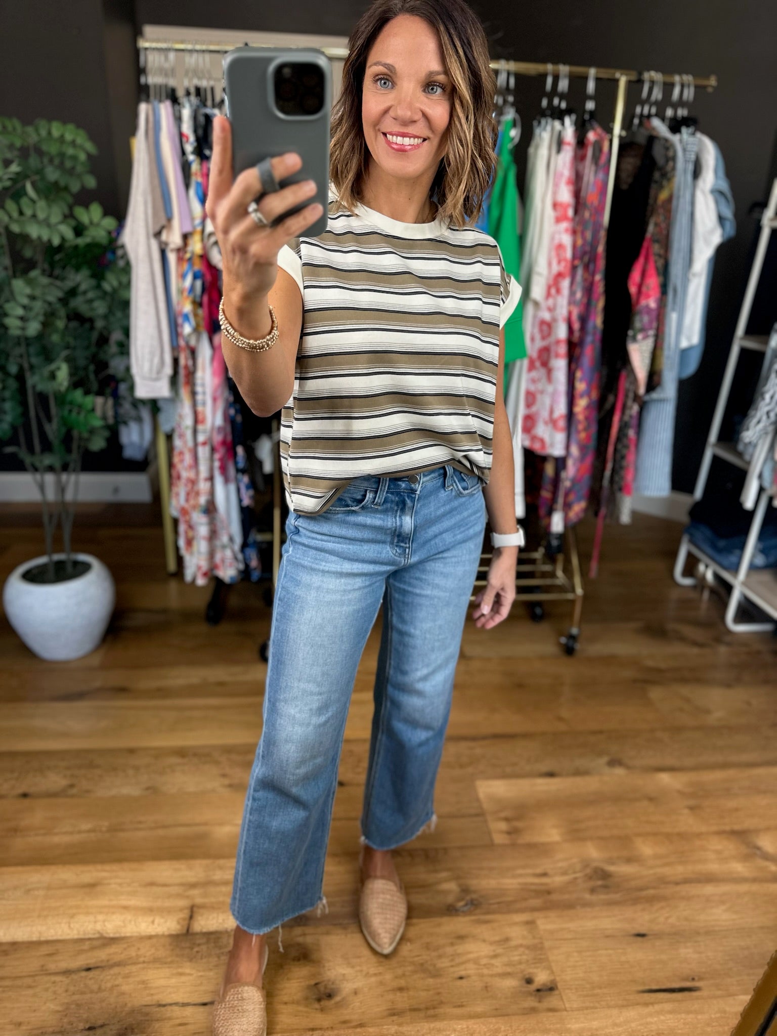 On The Other Side Striped Top-Short Sleeves-JOA-Anna Kaytes Boutique, Women's Fashion Boutique in Grinnell, Iowa