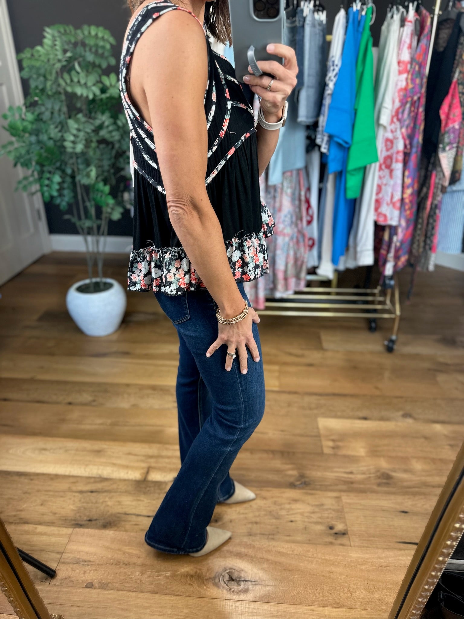 Every Angle Floral-Detail Top-Sleeveless-POL-Anna Kaytes Boutique, Women's Fashion Boutique in Grinnell, Iowa