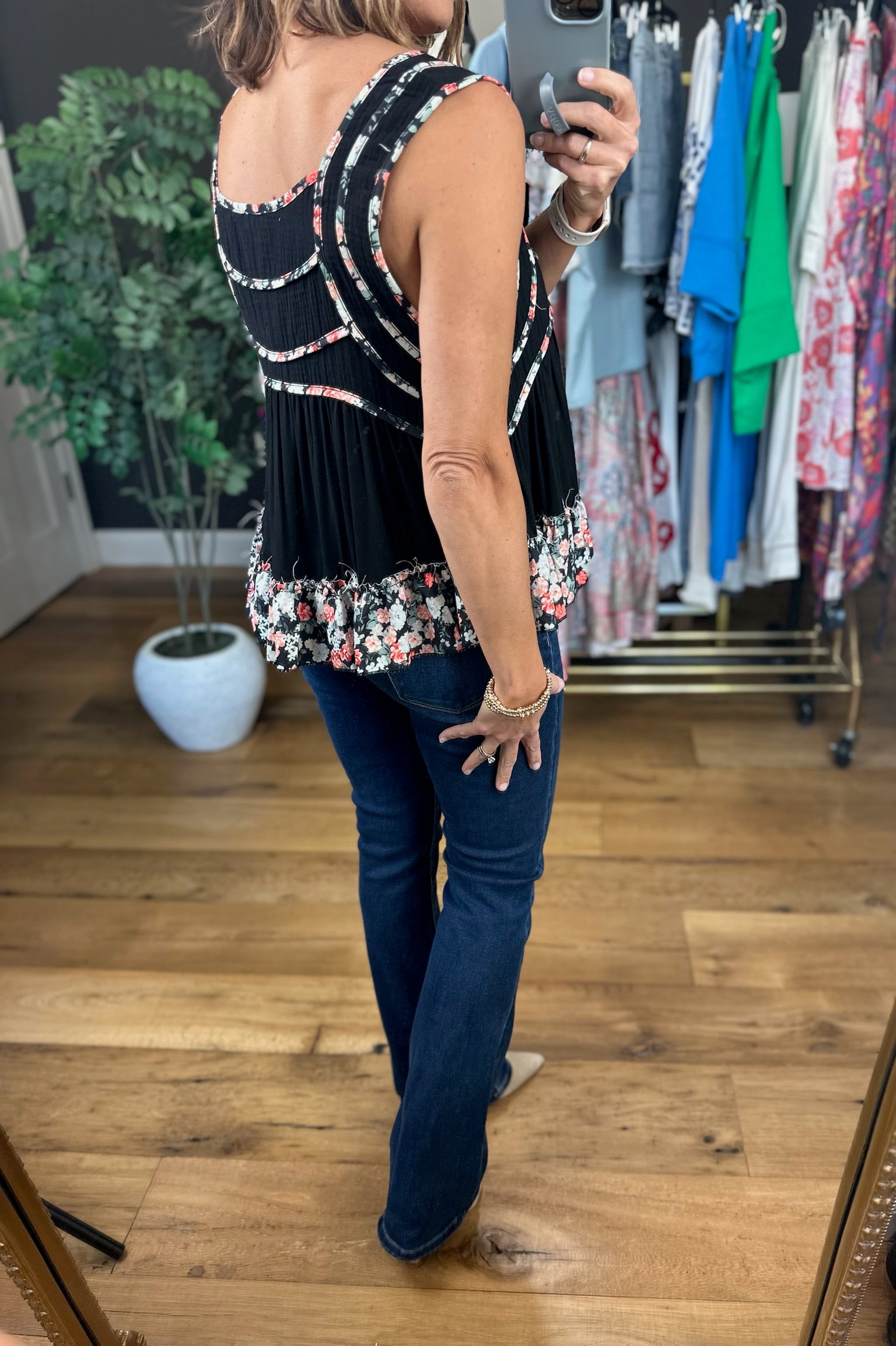 Every Angle Floral-Detail Top-Sleeveless-POL-Anna Kaytes Boutique, Women's Fashion Boutique in Grinnell, Iowa