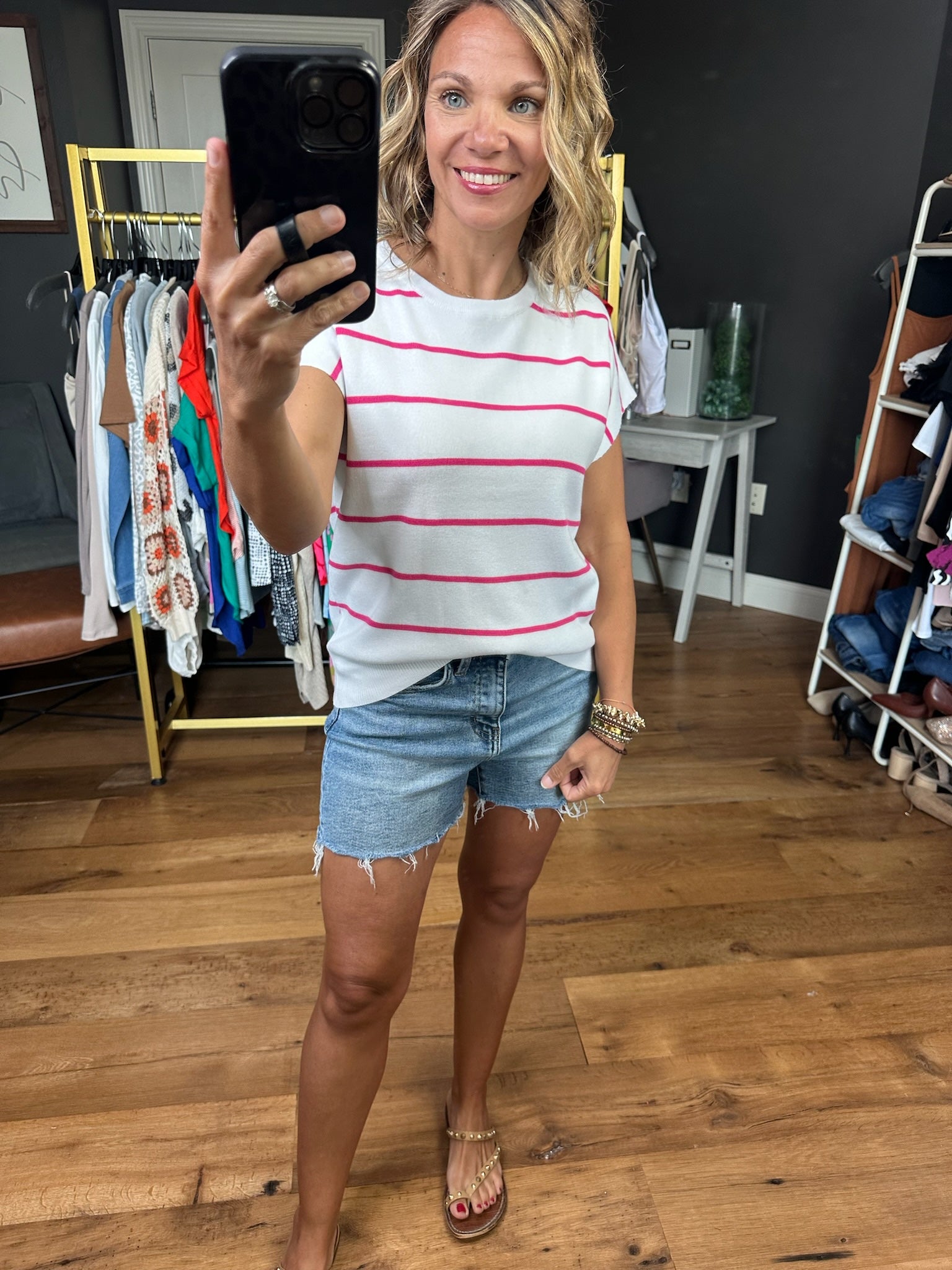 Have It All Striped Knit Top - Multiple Options-Short Sleeves-Staccato-Anna Kaytes Boutique, Women's Fashion Boutique in Grinnell, Iowa