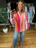 Coastal Fun Button-Down Top-Long Sleeves-Fate-Anna Kaytes Boutique, Women's Fashion Boutique in Grinnell, Iowa