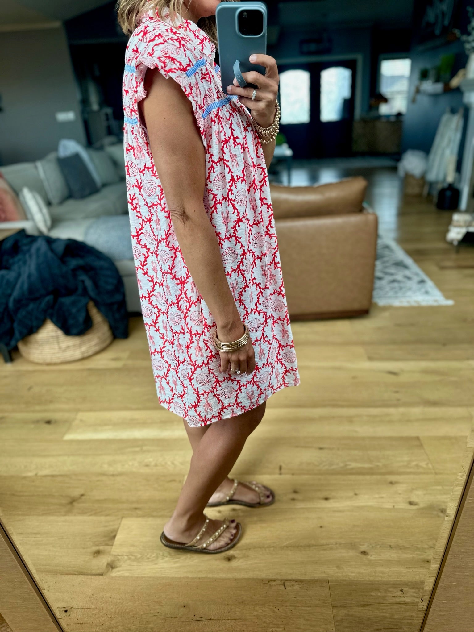 Coastal Cool Girl Patterned Dress-Dresses-THML-Anna Kaytes Boutique, Women's Fashion Boutique in Grinnell, Iowa