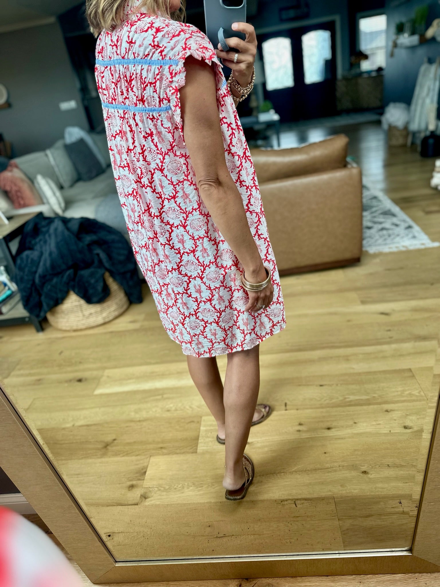 Coastal Cool Girl Patterned Dress-Dresses-THML-Anna Kaytes Boutique, Women's Fashion Boutique in Grinnell, Iowa