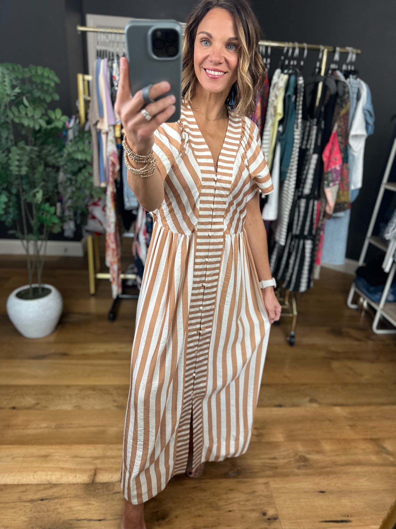 Winding Wishes Contrast Striped Maxi Dress-Dresses-Umgee-Anna Kaytes Boutique, Women's Fashion Boutique in Grinnell, Iowa