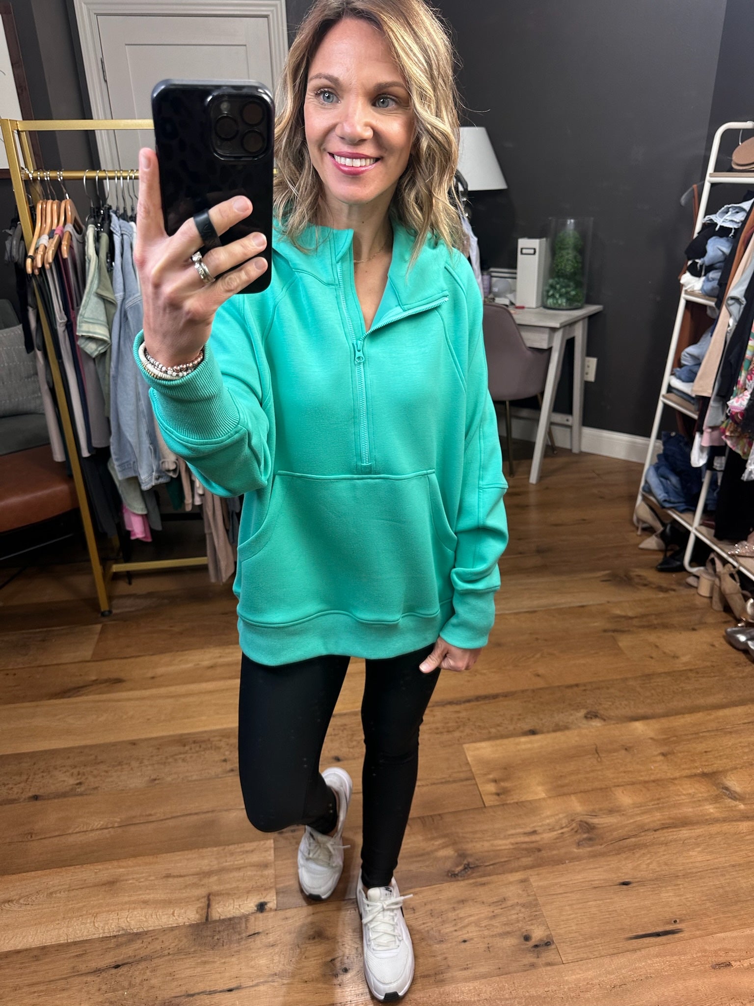 Later On Scuba 1/4 Zip Hoodie - Multiple Options-Hoodies-Yelete TP2514-Anna Kaytes Boutique, Women's Fashion Boutique in Grinnell, Iowa