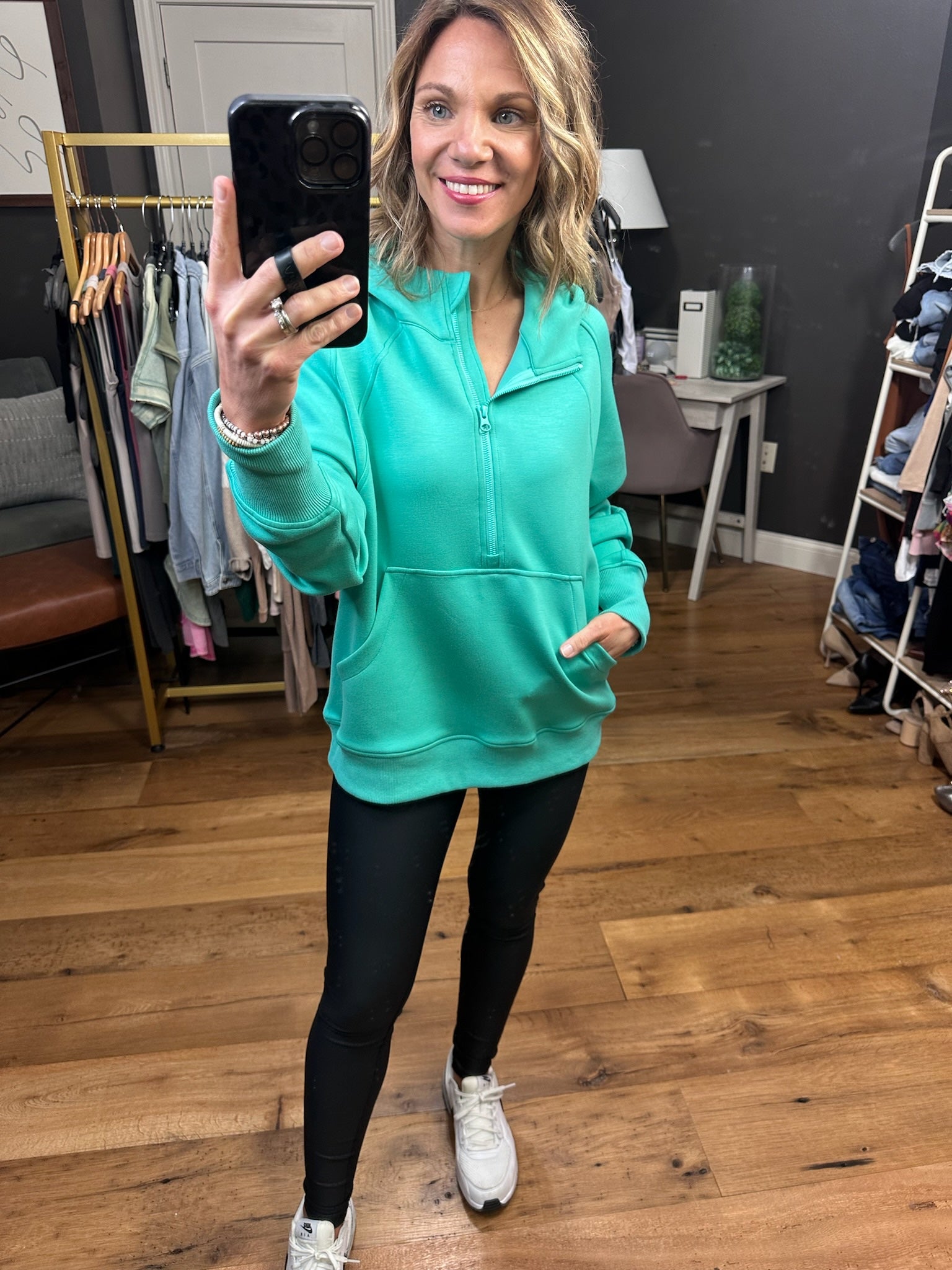 Later On Scuba 1/4 Zip Hoodie - Multiple Options-Hoodies-Yelete TP2514-Anna Kaytes Boutique, Women's Fashion Boutique in Grinnell, Iowa