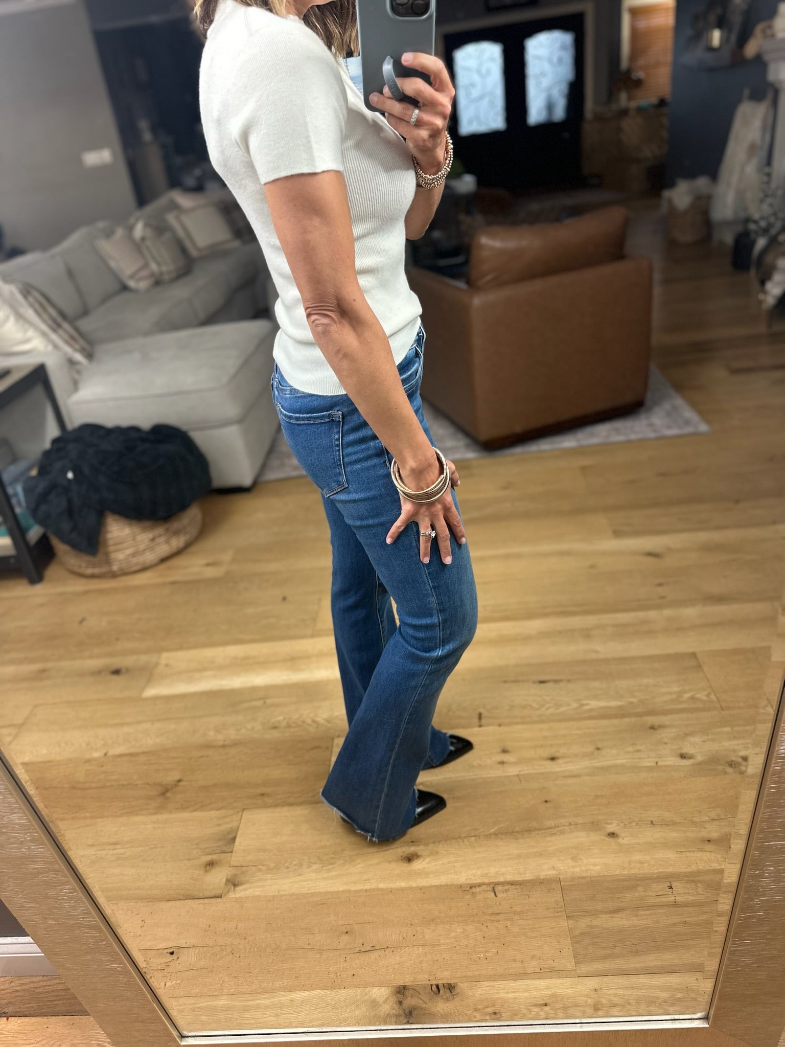 Eloise Mock-Neck Knit Top-Short Sleeves-Skies Are Blue-Anna Kaytes Boutique, Women's Fashion Boutique in Grinnell, Iowa