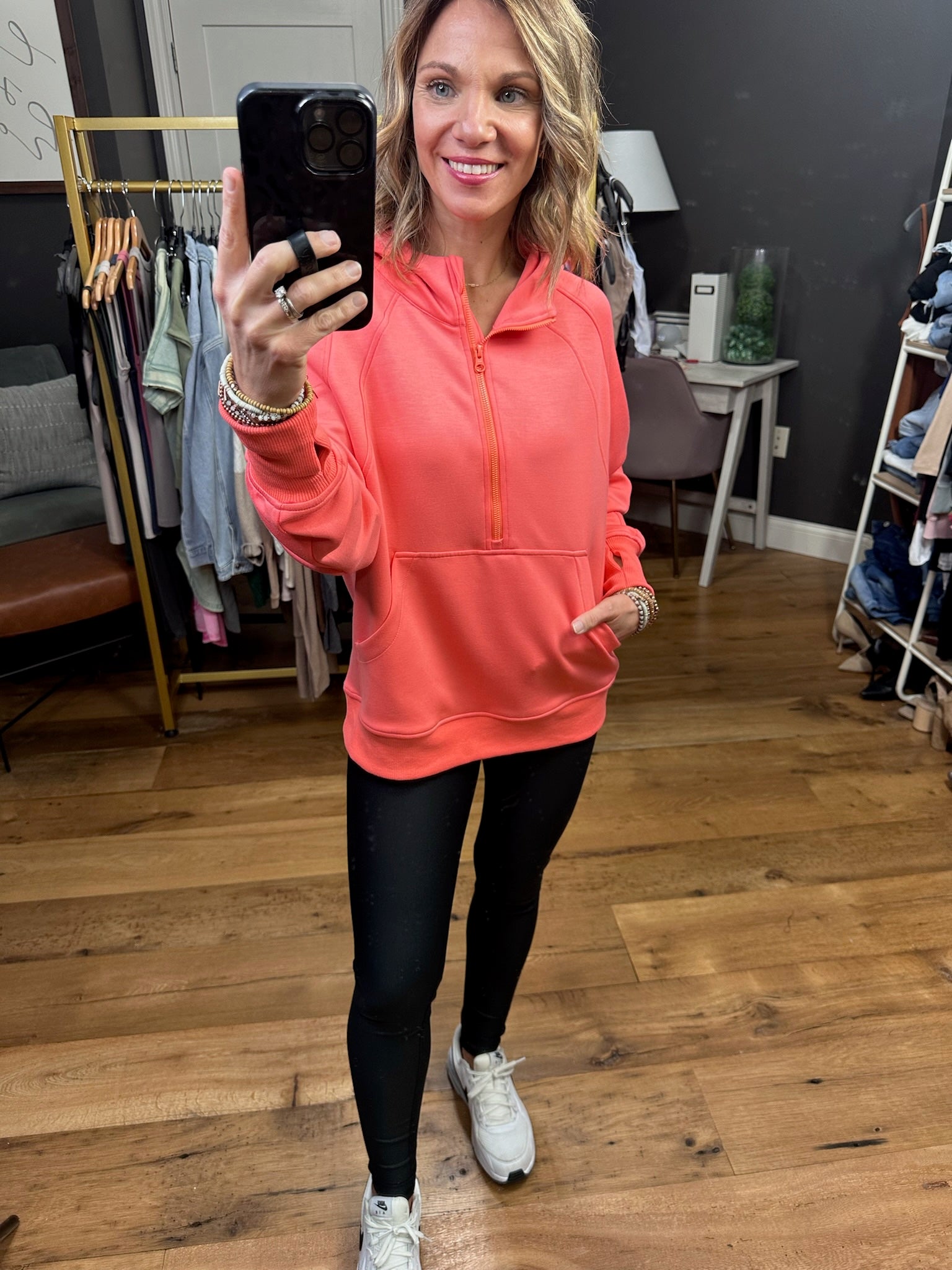 Later On Scuba 1/4 Zip Hoodie - Multiple Options-Hoodies-Yelete TP2514-Anna Kaytes Boutique, Women's Fashion Boutique in Grinnell, Iowa