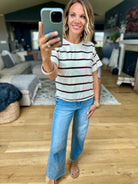 Say Enough Striped Tee-Thread & Supply-Anna Kaytes Boutique, Women's Fashion Boutique in Grinnell, Iowa