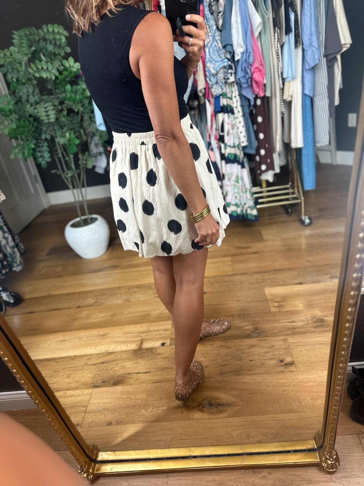 Sweet Spot Polka-Dot Skirt-Skirts-THML-Anna Kaytes Boutique, Women's Fashion Boutique in Grinnell, Iowa
