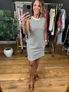 Sunny Days Striped Pocket Tee Dress-Dresses-Double Zero-Anna Kaytes Boutique, Women's Fashion Boutique in Grinnell, Iowa