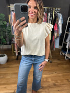 More Than Once Flutter Sleeve Top-Short Sleeves-Easel-Anna Kaytes Boutique, Women's Fashion Boutique in Grinnell, Iowa