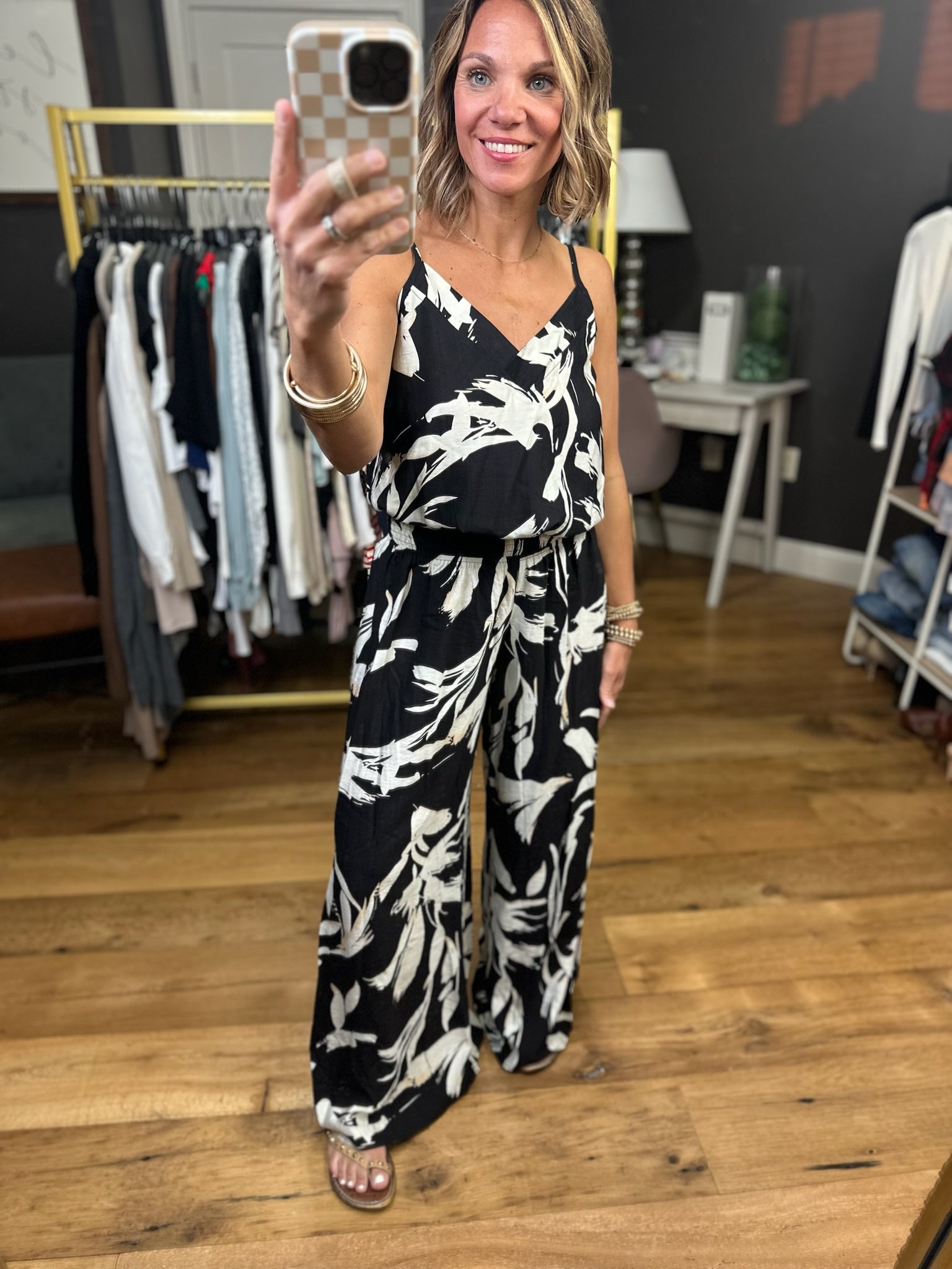 With The Tide Wide-Leg Pant + V-Neck Top Set - Black-Be Cool-Anna Kaytes Boutique, Women's Fashion Boutique in Grinnell, Iowa