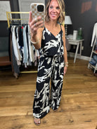 With The Tide Wide-Leg Pant + V-Neck Top Set - Black-Be Cool-Anna Kaytes Boutique, Women's Fashion Boutique in Grinnell, Iowa