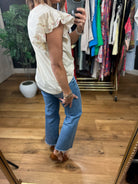 More Than Once Flutter Sleeve Top-Short Sleeves-Easel-Anna Kaytes Boutique, Women's Fashion Boutique in Grinnell, Iowa