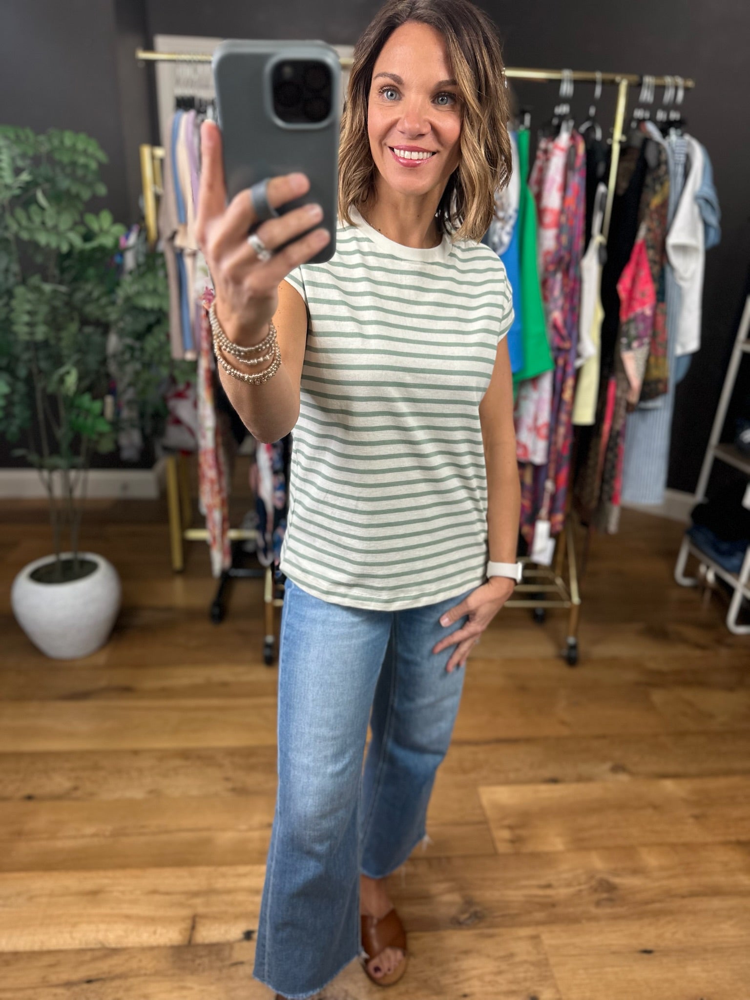 Hope For The Best Striped Top-Short Sleeves-Double Zero-Anna Kaytes Boutique, Women's Fashion Boutique in Grinnell, Iowa