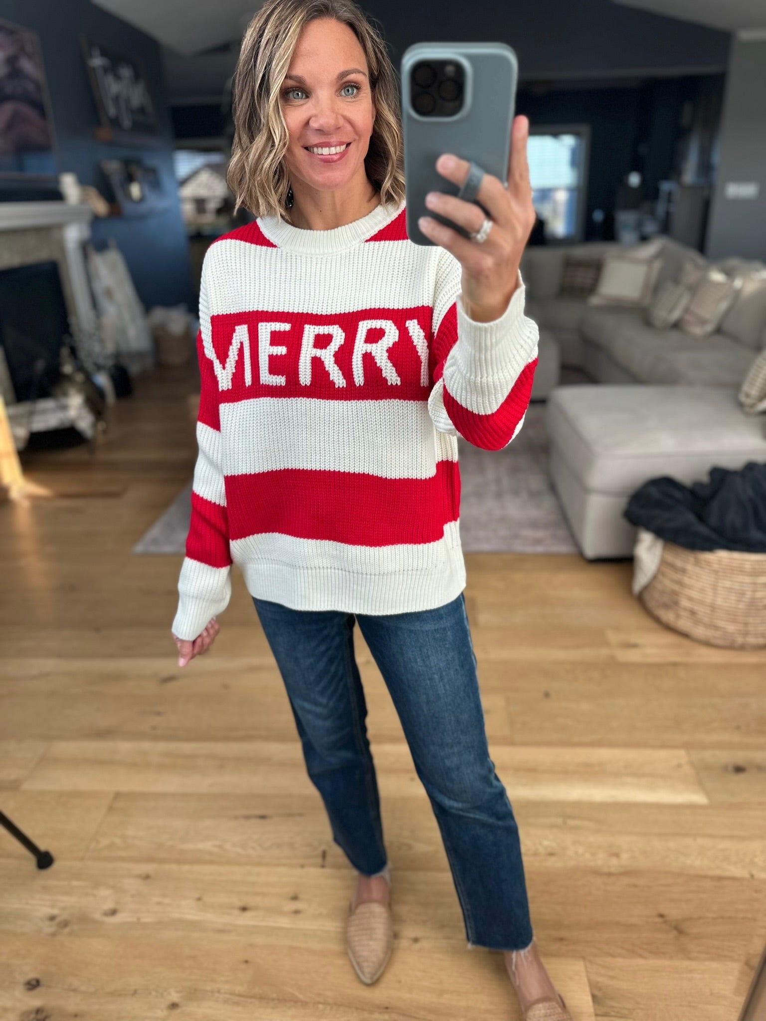 Merry Knit Crew Sweater-Sweaters-Wishlist-Anna Kaytes Boutique, Women's Fashion Boutique in Grinnell, Iowa