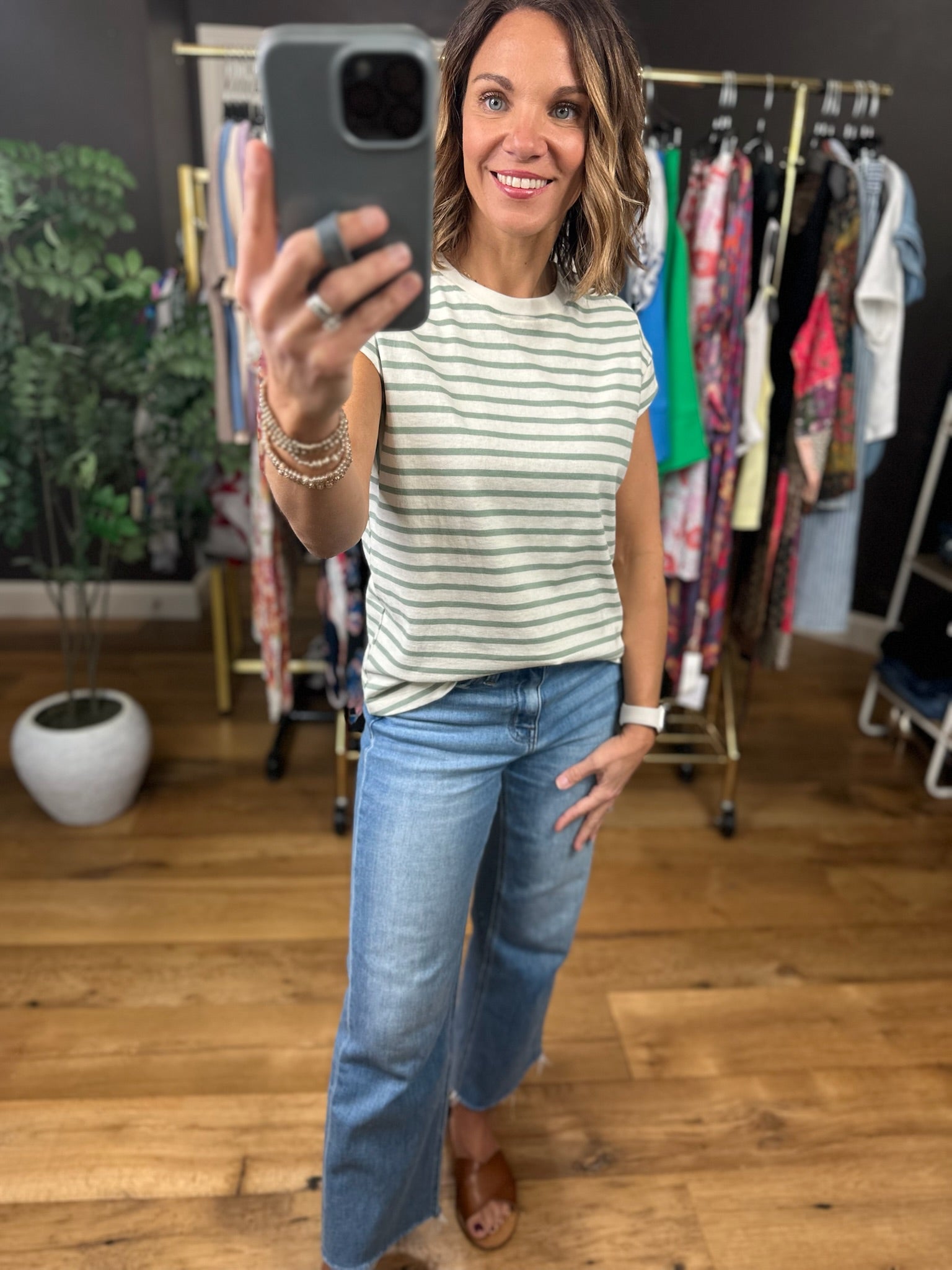 Hope For The Best Striped Top-Short Sleeves-Double Zero-Anna Kaytes Boutique, Women's Fashion Boutique in Grinnell, Iowa