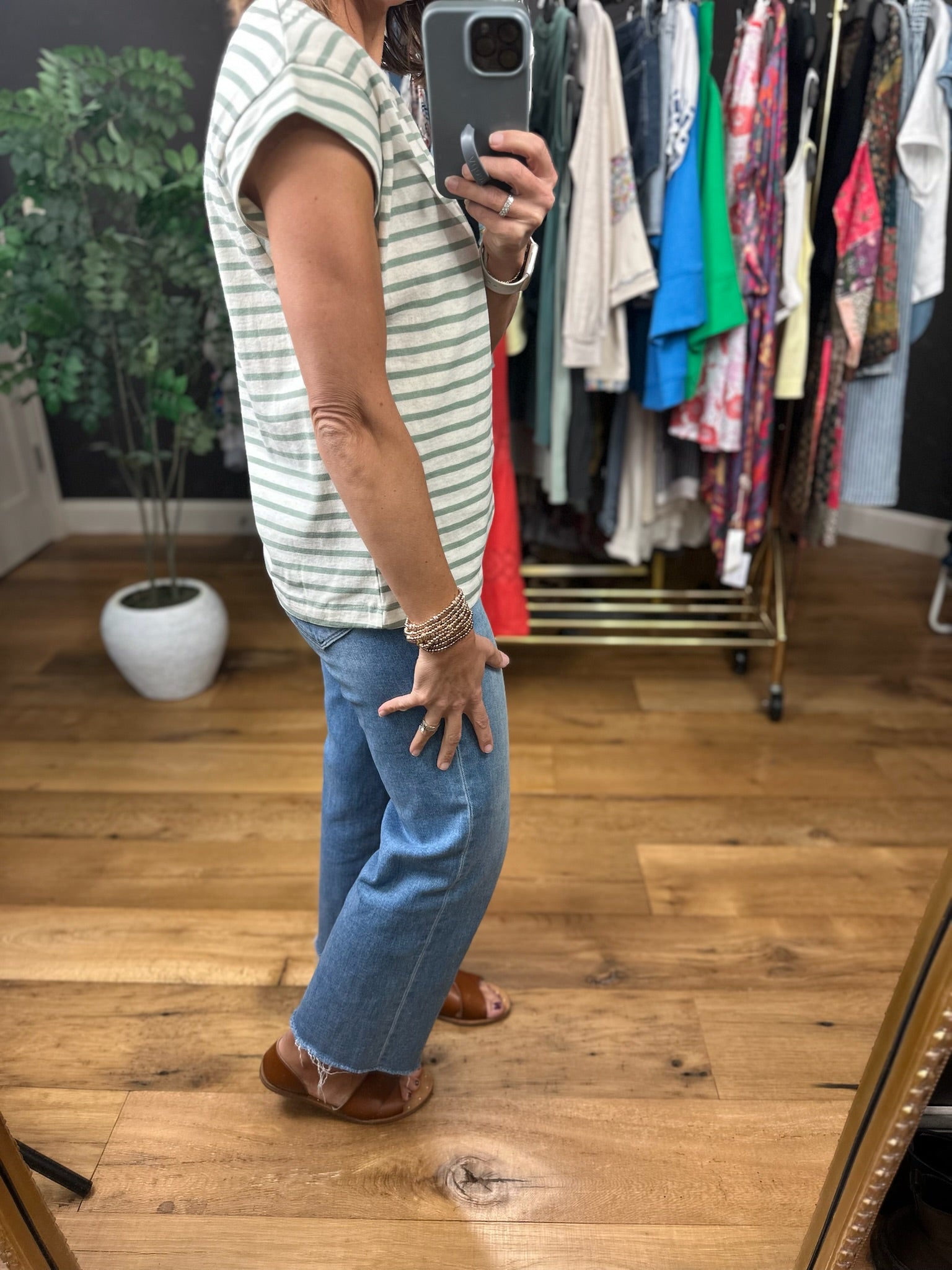 Hope For The Best Striped Top-Short Sleeves-Double Zero-Anna Kaytes Boutique, Women's Fashion Boutique in Grinnell, Iowa