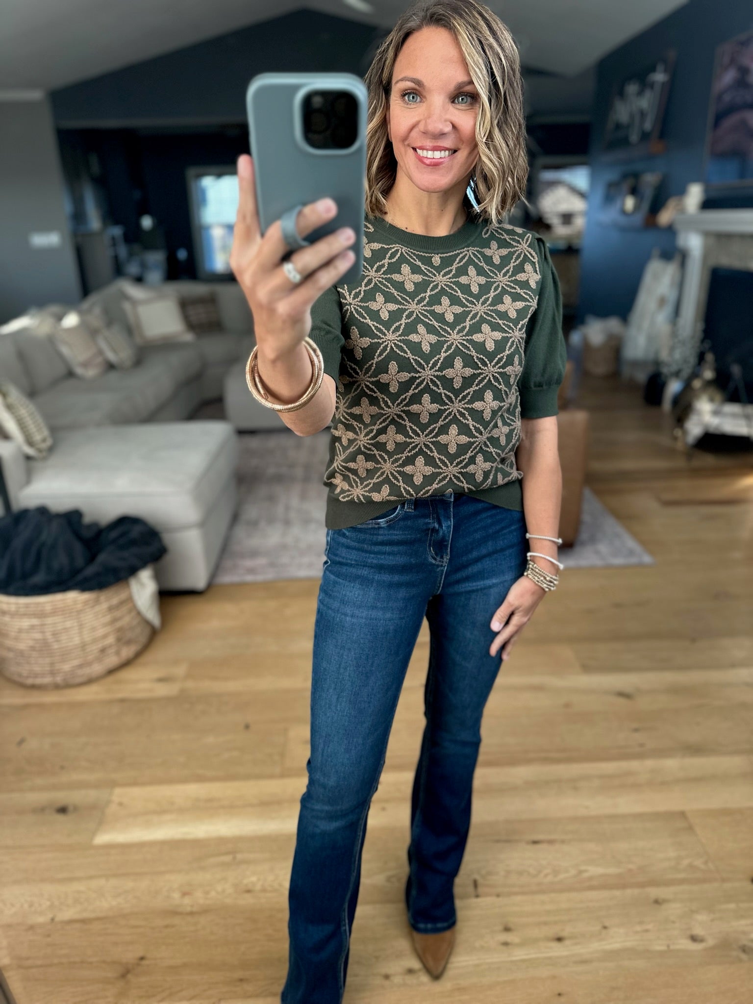 Let It Go Textured Knit Top-Short Sleeves-& Merci-Anna Kaytes Boutique, Women's Fashion Boutique in Grinnell, Iowa