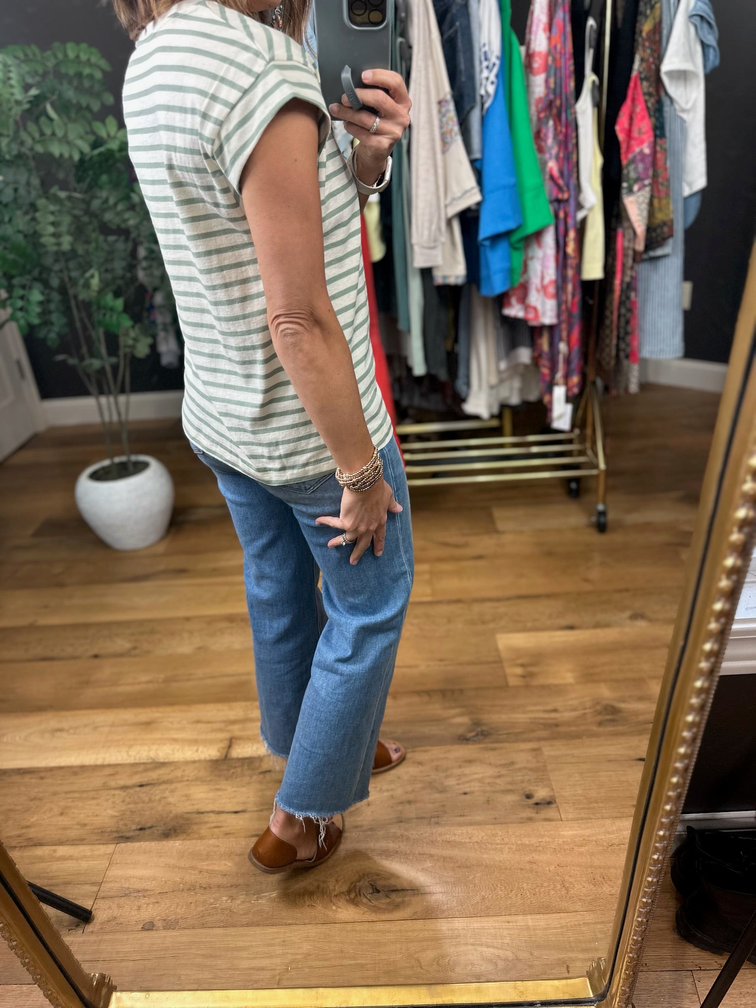 Hope For The Best Striped Top-Short Sleeves-Double Zero-Anna Kaytes Boutique, Women's Fashion Boutique in Grinnell, Iowa
