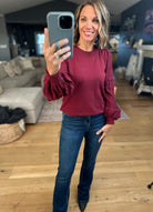 On The List Balloon Sleeve Knit-Long Sleeves-& Merci-Anna Kaytes Boutique, Women's Fashion Boutique in Grinnell, Iowa