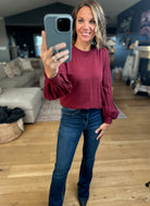 On The List Balloon Sleeve Knit-Long Sleeves-& Merci-Anna Kaytes Boutique, Women's Fashion Boutique in Grinnell, Iowa