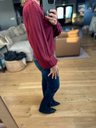 On The List Balloon Sleeve Knit-Long Sleeves-& Merci-Anna Kaytes Boutique, Women's Fashion Boutique in Grinnell, Iowa