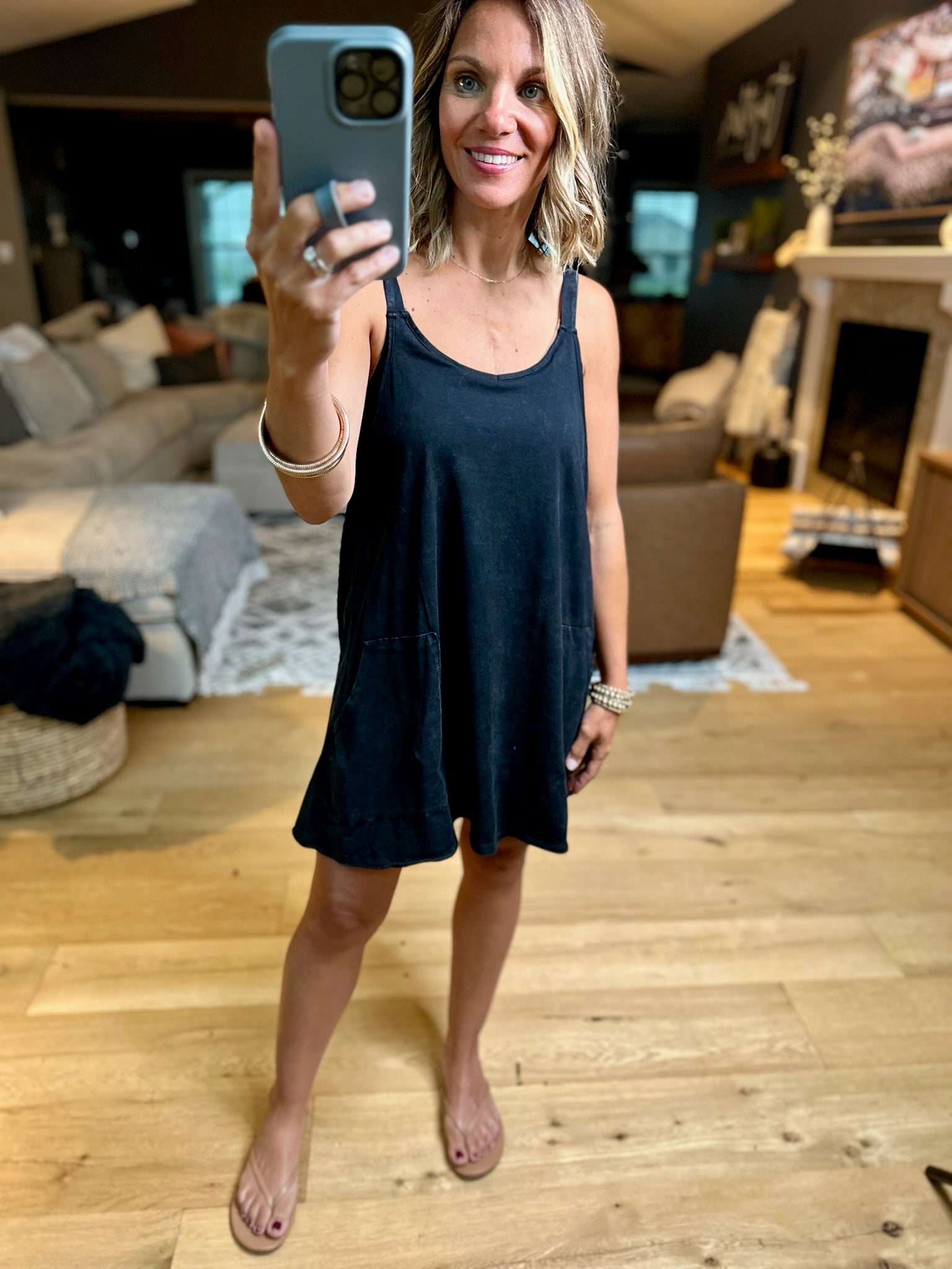 Out & About Dress With Romper Lining-Rompers-Very J-Anna Kaytes Boutique, Women's Fashion Boutique in Grinnell, Iowa