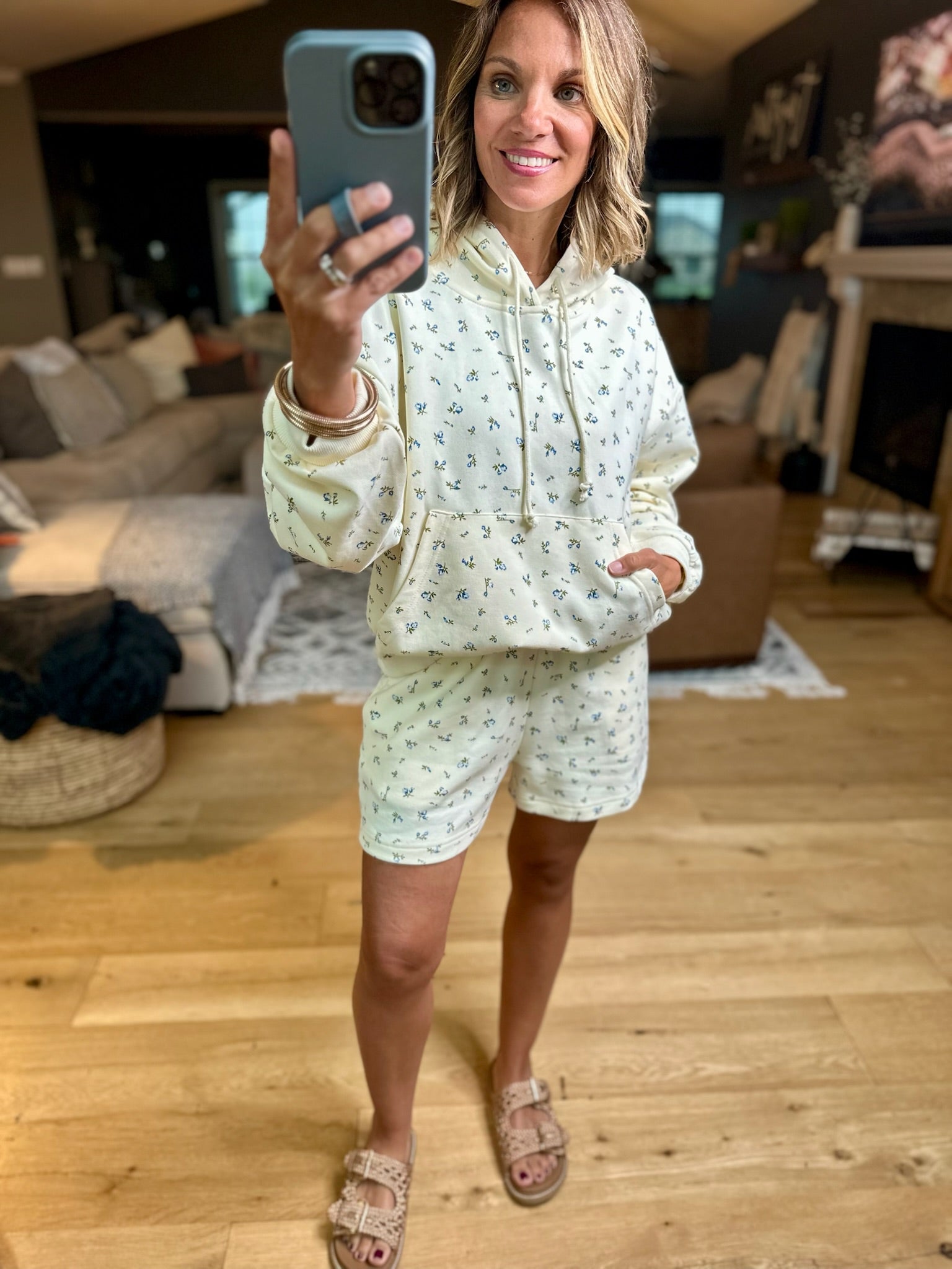 Bloom Where Planted Hoodie + Short Set-Two Piece Set-Wishlist-Anna Kaytes Boutique, Women's Fashion Boutique in Grinnell, Iowa