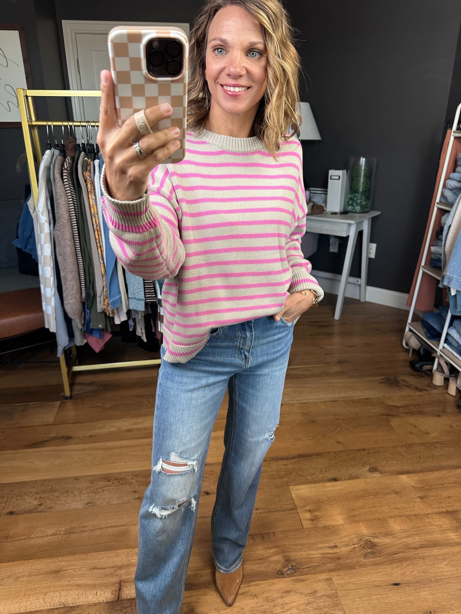 Most Of All Striped Crew Sweater - Multiple Options-Wishlist-Anna Kaytes Boutique, Women's Fashion Boutique in Grinnell, Iowa