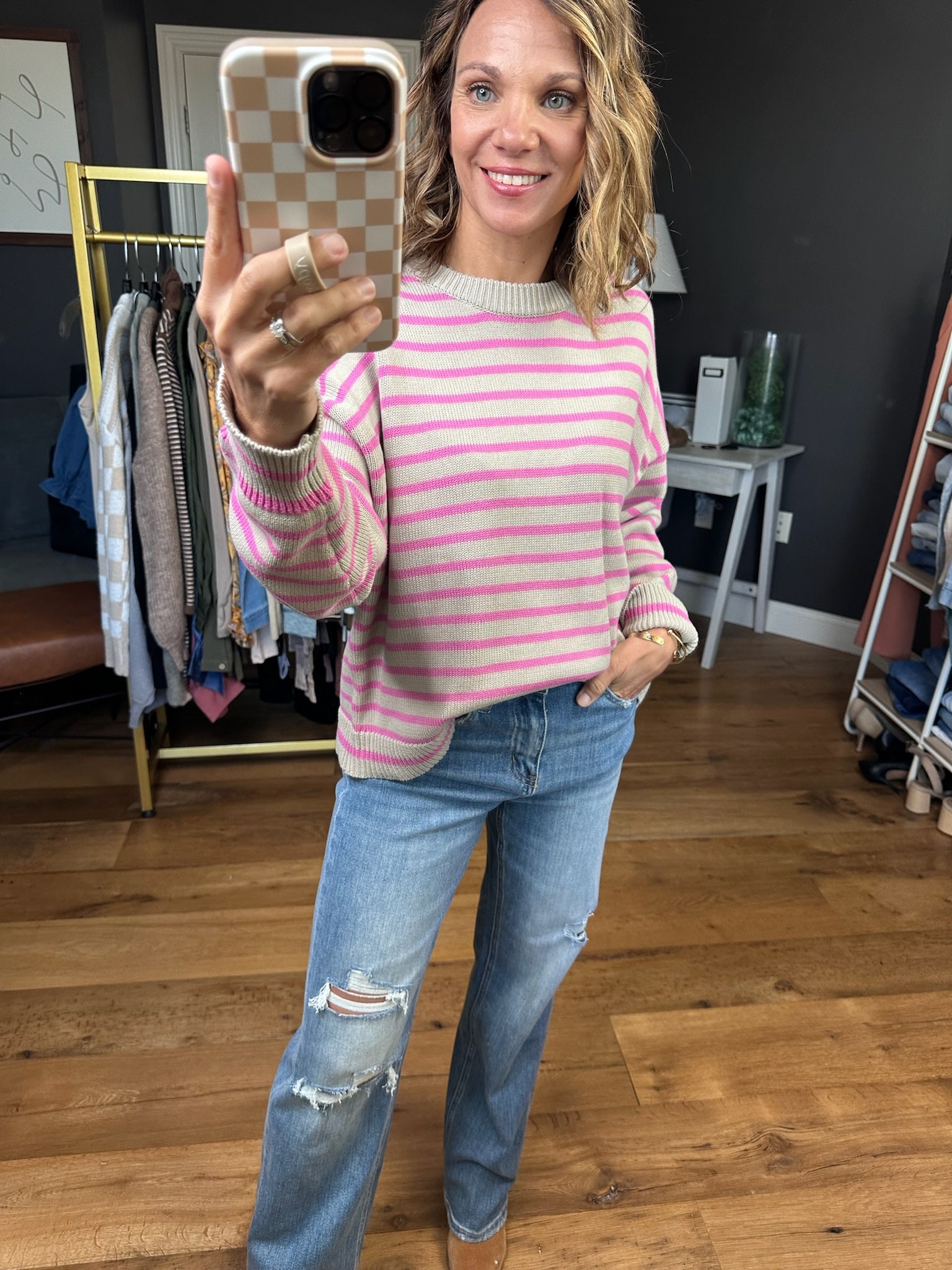 Most Of All Striped Crew Sweater - Multiple Options-Wishlist-Anna Kaytes Boutique, Women's Fashion Boutique in Grinnell, Iowa