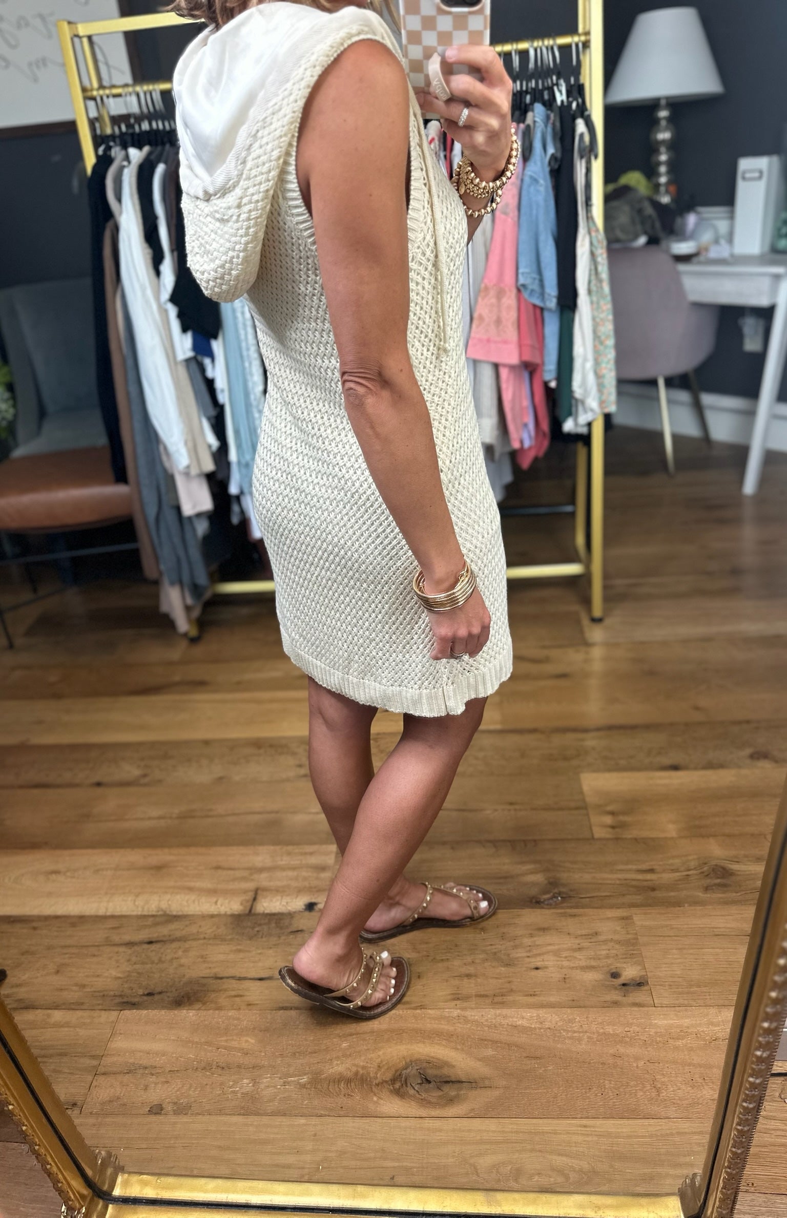 Life's A Breeze Hooded Knit Dress - Natural-Wishlist-Anna Kaytes Boutique, Women's Fashion Boutique in Grinnell, Iowa