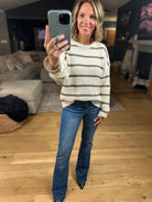 Never Too Late Striped Knit Sweater-Sweaters-Blu Pepper-Anna Kaytes Boutique, Women's Fashion Boutique in Grinnell, Iowa