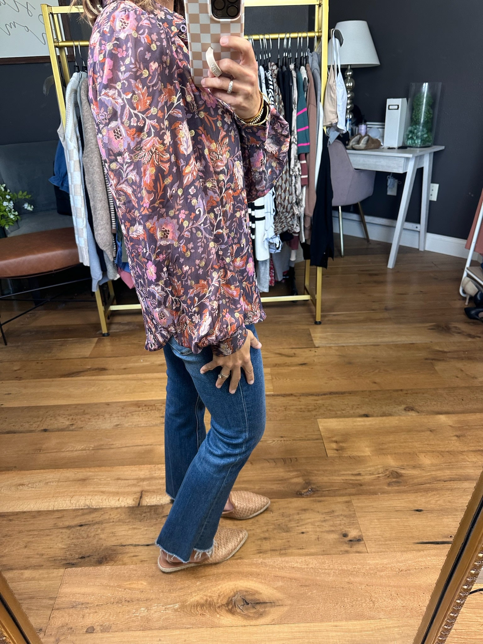 Be Around Paisley Button-Down Top - Plum-Olivaceous-Anna Kaytes Boutique, Women's Fashion Boutique in Grinnell, Iowa