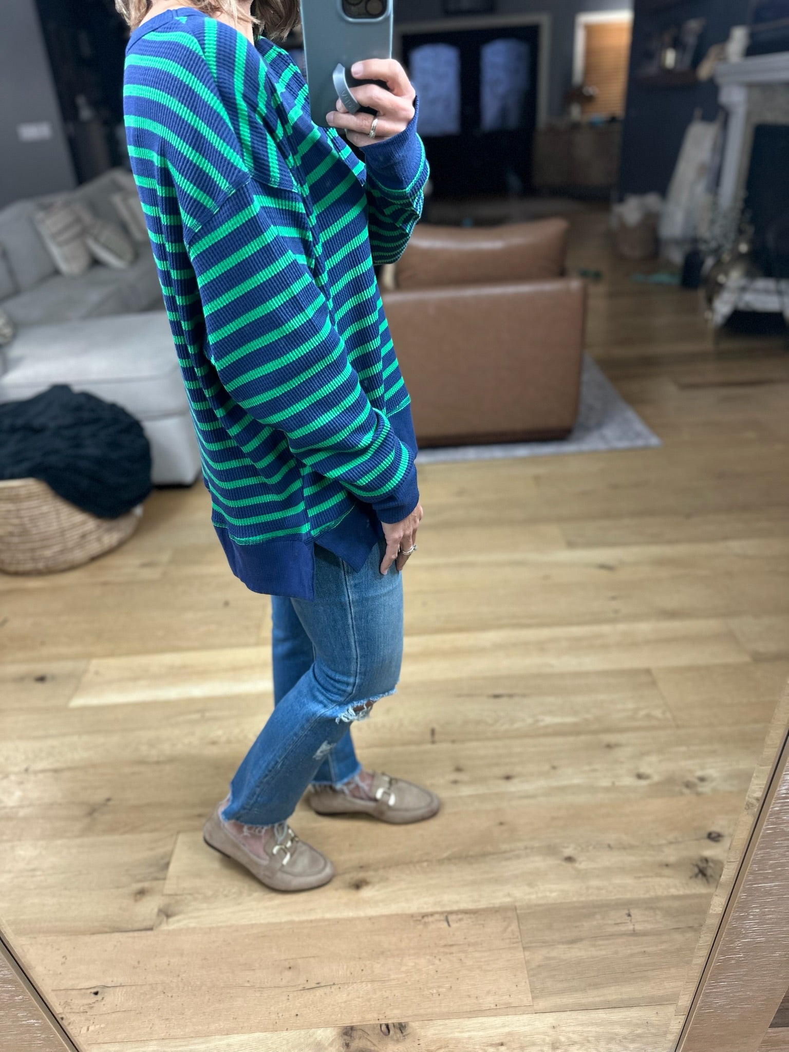 Only Imagine Flowy Waffle Crew-Long Sleeves-By Together-Anna Kaytes Boutique, Women's Fashion Boutique in Grinnell, Iowa