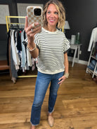 Across The Room Striped Flutter Sleeve Top - Ivory/Black-Jodifl-Anna Kaytes Boutique, Women's Fashion Boutique in Grinnell, Iowa