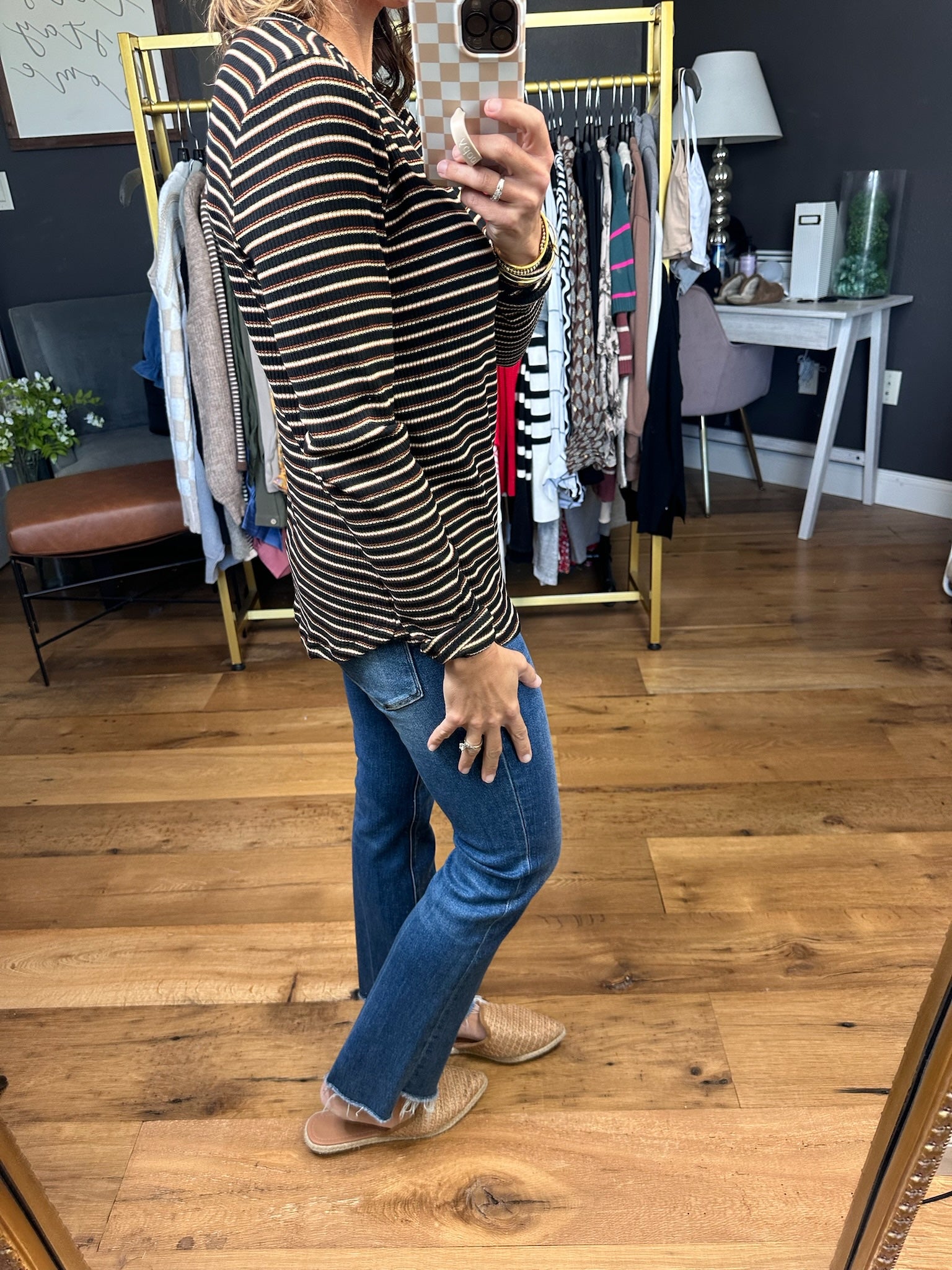 The Right Way Striped Long Sleeve Top - Black-Staccato-Anna Kaytes Boutique, Women's Fashion Boutique in Grinnell, Iowa