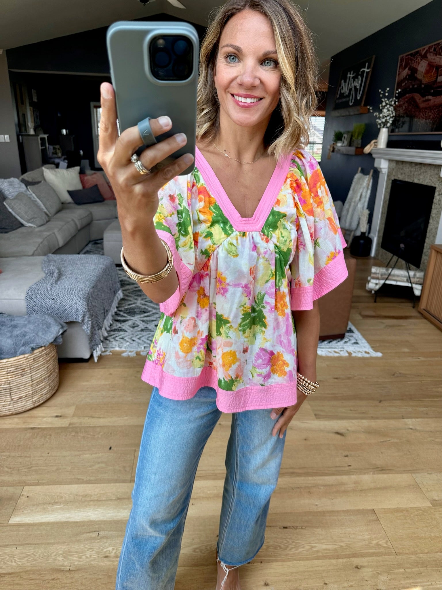 Fearless & Feminine Floral Top-Fate-Anna Kaytes Boutique, Women's Fashion Boutique in Grinnell, Iowa