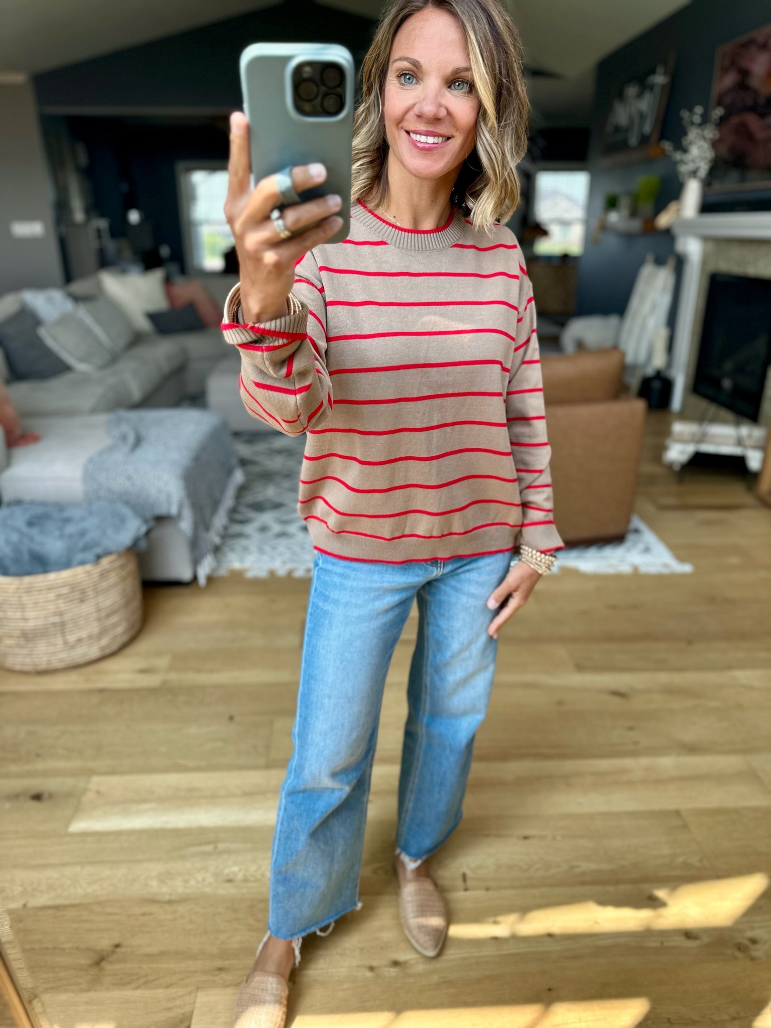 Road To Fall Striped Lightweight Sweater-Wishlist-Anna Kaytes Boutique, Women's Fashion Boutique in Grinnell, Iowa