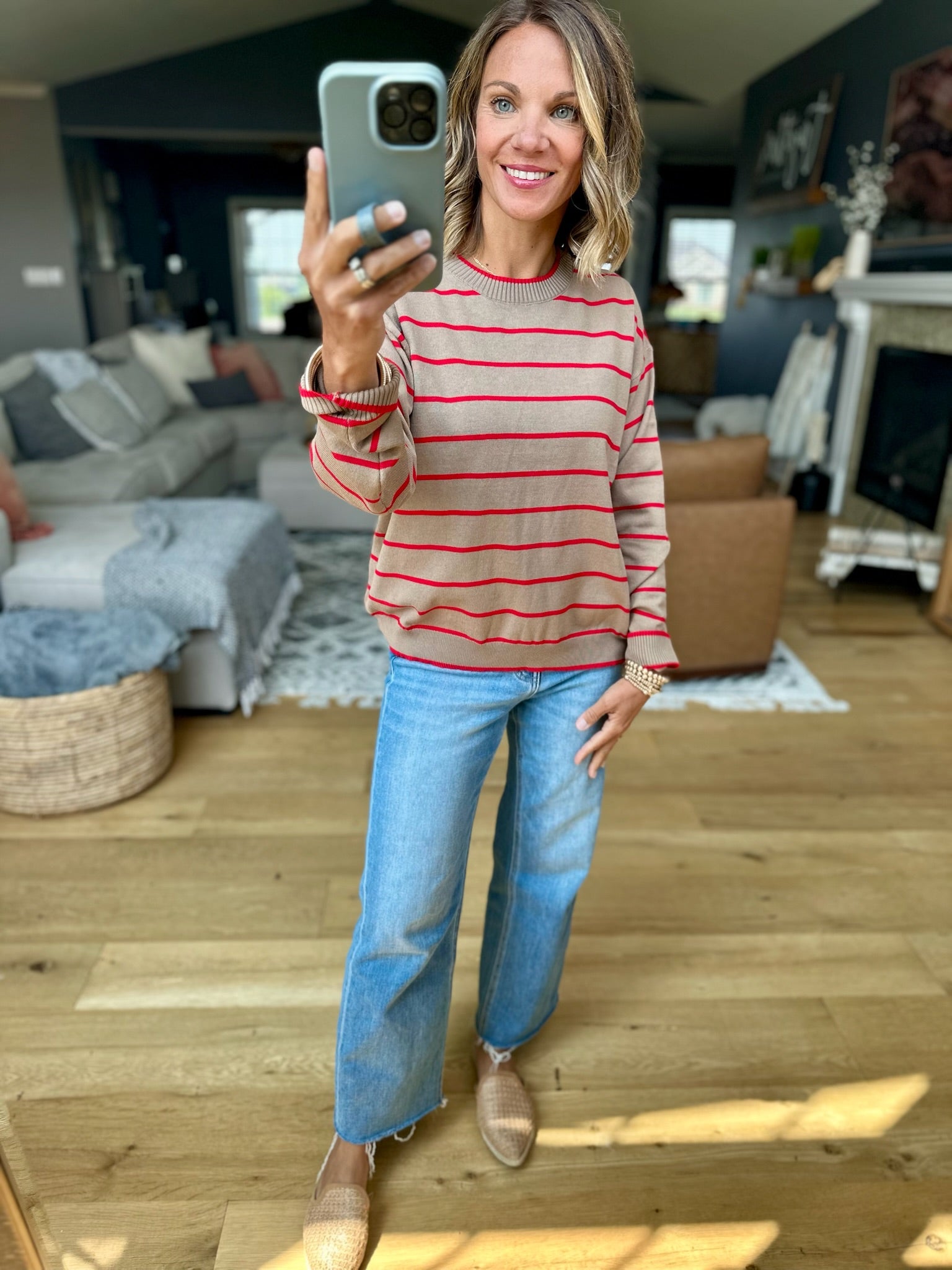 Road To Fall Striped Lightweight Sweater-Wishlist-Anna Kaytes Boutique, Women's Fashion Boutique in Grinnell, Iowa