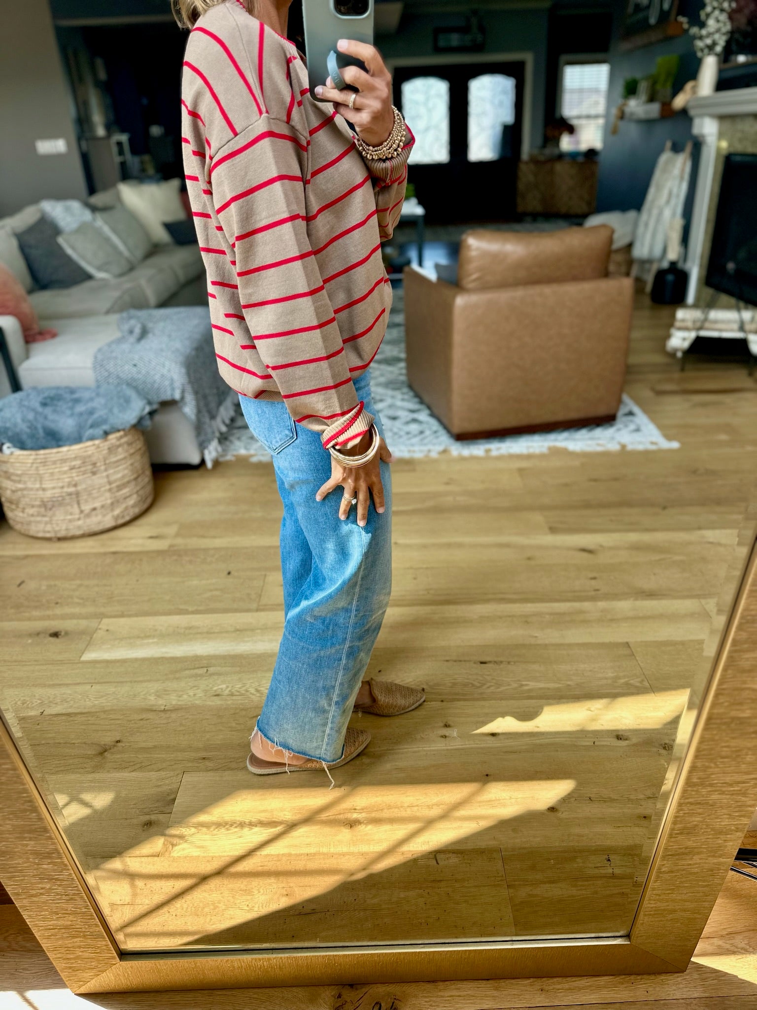 Road To Fall Striped Lightweight Sweater-Wishlist-Anna Kaytes Boutique, Women's Fashion Boutique in Grinnell, Iowa