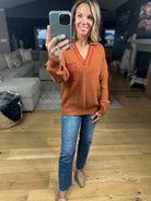 Easy Feel Collared V-Neck Knit-Sweaters-& Merci-Anna Kaytes Boutique, Women's Fashion Boutique in Grinnell, Iowa