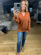 Easy Feel Collared V-Neck Knit-Sweaters-& Merci-Anna Kaytes Boutique, Women's Fashion Boutique in Grinnell, Iowa