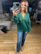 Easy Feel Collared V-Neck Knit-Sweaters-& Merci-Anna Kaytes Boutique, Women's Fashion Boutique in Grinnell, Iowa