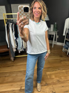 Great Look Rounded Hem Tee - White-Wasabi & Mint-Anna Kaytes Boutique, Women's Fashion Boutique in Grinnell, Iowa