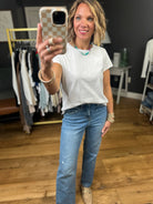 Great Look Rounded Hem Tee - White-Wasabi & Mint-Anna Kaytes Boutique, Women's Fashion Boutique in Grinnell, Iowa