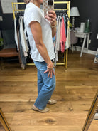 Great Look Rounded Hem Tee - White-Wasabi & Mint-Anna Kaytes Boutique, Women's Fashion Boutique in Grinnell, Iowa