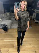 After Dark Oversized Animal-Print Sparkle Top-Short Sleeves-davi & dani-Anna Kaytes Boutique, Women's Fashion Boutique in Grinnell, Iowa