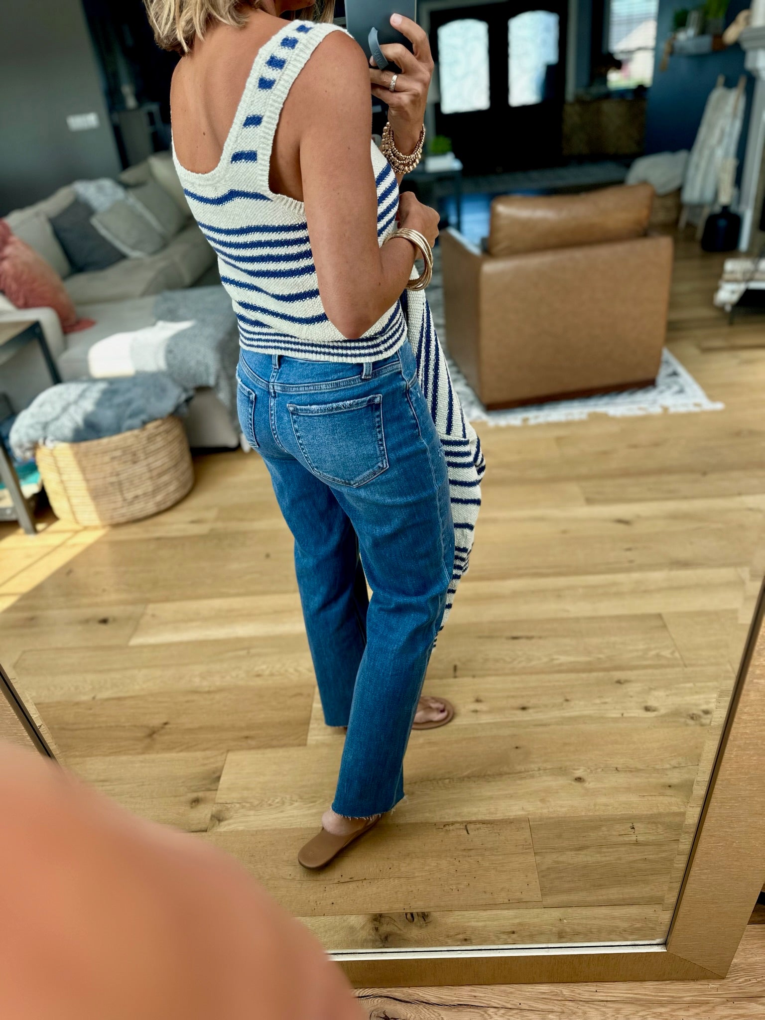 Darling Girl Striped Knit Tank + Cardigan Set-Two Piece Set-By Together-Anna Kaytes Boutique, Women's Fashion Boutique in Grinnell, Iowa